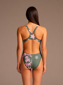 Bañador entero mujer de entrenamiento PINUP 388P - Logo Military + Rosa Claro