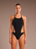 Bañador entero de playa para mujer Dega - Negro total