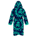 Albornoz infantil - 30ACF Azul logo menta, vista trasera - BONESWIMMER