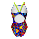 Costume intero donna da allenamento IBIZA 238IF - Blue skull, vista posteriore