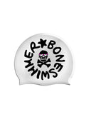 Gorro de silicona - Blanco logo negro grande