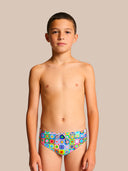 Slip de natación para niño de entrenamiento H2OTTO 442HF - Cuadros pop