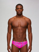 Slip de natación hombre para entrenamiento H2OTTO 440HF - Fucsia estrella azul
