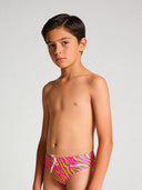 Slip de natación para niño de entrenamiento H2OTTO 448HF - Rayas ácidas