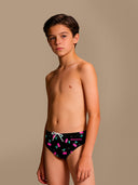Slip de natación para niño de entrenamiento H2OTTO 445HF - Cerezas