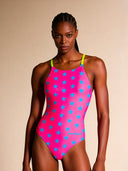 Bañador entero mujer para entrenamiento IBIZA 245IF - Fucsia estrella azul