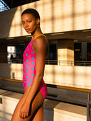 Bañador entero mujer para entrenamiento IBIZA 245IF - Fucsia estrella azul