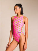 Bañador entero mujer para entrenamiento PINUP 562PF - Patitos rayas