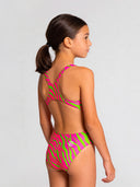 Bañador entero niña para entrenamiento PINUP 564PF - Rayas ácidas