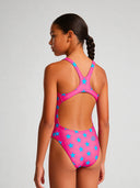 Bañador entero niña para entrenamiento PINUP 556PF - Fucsia estrella azul
