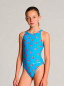 Bañador entero niña para entrenamiento PINUP 563PF - Frambuesas