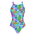 Bañador entero mujer para entrenamiento IBIZA 247IF - Pop squares