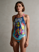 Costume intero donna da allenamento IBIZA 218IF - Aldilà: vista frontale indossato