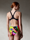 Costume intero bambina da allenamento PINUP 502PF - Icona: vista posteriore indossato
