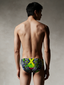 Slip da nuoto bambino da allenamento H2OTTO 418H - Acid: vista posteriore indossato