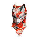Costume intero bambina da allenamento PINUP 457P - Kitsune, vista frontale