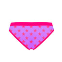 Slip bikini donna da mare Big Sur L020BIF - Big Sur Lilla Stelle Rosso Fluo, vista posteriore