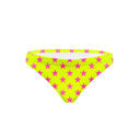 Slip bikini donna da mare Papeete L024PAF - Giallo Stelle Fucsia Fluo, vista frontale