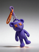 Teddy Psycho Charm - Viola + Arancione